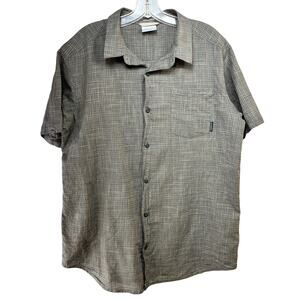 Columbia Shirt Under Exposure Yarn Dyed Plaid Gray Men's Large S/S 100% Cotton